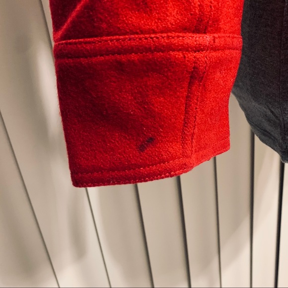 Express Red Collared Snap Button Wool Jacket - Picture 7 of 14